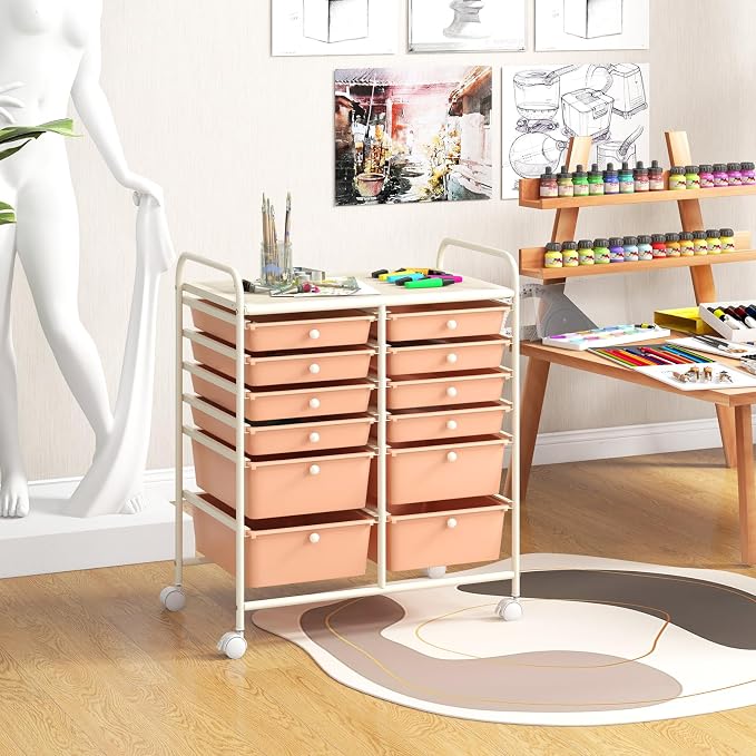 GOFLAME 12-Drawer Rolling Storage Cart, Mobile Utility Cart - Image 2