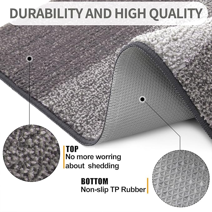 Kitinjoy Indoor Outdoor Door Mat, 36x24 Non-Slip Absorbent Dirt Trapper - Image 3