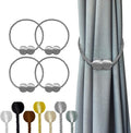 Hion Magnetic Curtain Tiebacks Grey 4 Pack, Curtain Tiebacks Buckles Holdbacks by Hion