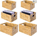 Set of 6 Wicker Storage Basket, Water Hyacinth Storage Baskets, Wicker Storage by M4DECOR