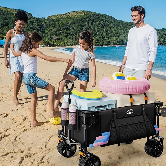 Collapsible Wagon Cart Heavy Duty Foldable, Folding Beach Wagon - Image 7