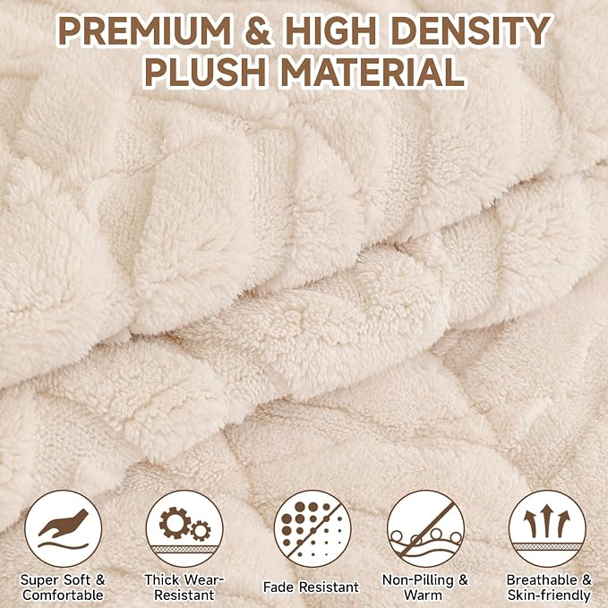 OTOB Pet Couch Covers for 3 Cushion Couch Sofa, Washable & Non Slip Fuzzy Plush - Image 3