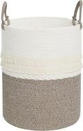 danpinera 79 L Large Laundry Basket, Tall Woven Cotton Storage Hamper by danpinera