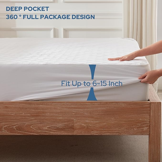 BEDLORE Waterproof Mattress Protector, Twin Size Mattress Pad - Image 4