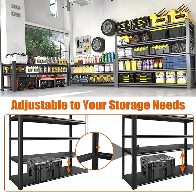 60"W Garage Shelving Heavy Duty Metal Shelving 3000LBS Storage Shelves - Image 5