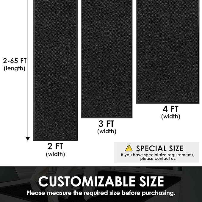 2′ x 46′ Front Door Mat Indoor Outdoor Entrance, Commercial Floor Mat Heavy - Image 2