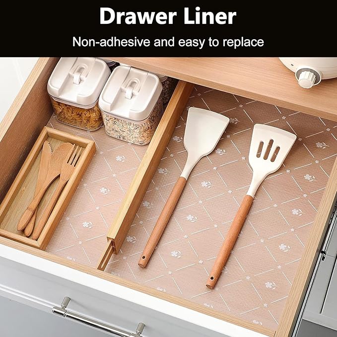 INNOLITES Shelf Liner for Kitchen Cabinets Non-Adhesive Drawer & Cabinet Liner - Image 2