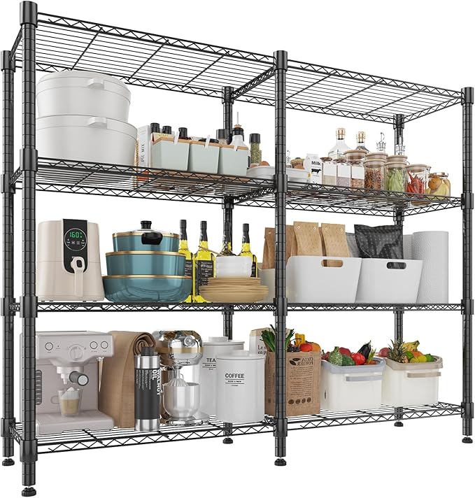 Himimi 4-Tier Heavy Duty Metal Storage Rack, 1200LBS Adjustable Wire Shelving by Himimi