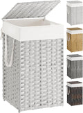 SONGMICS Laundry Hamper with Lid, 17.2 Gallon Synthetic Rattan Clothes Laundry by SONGMICSbySONGMICSHOME