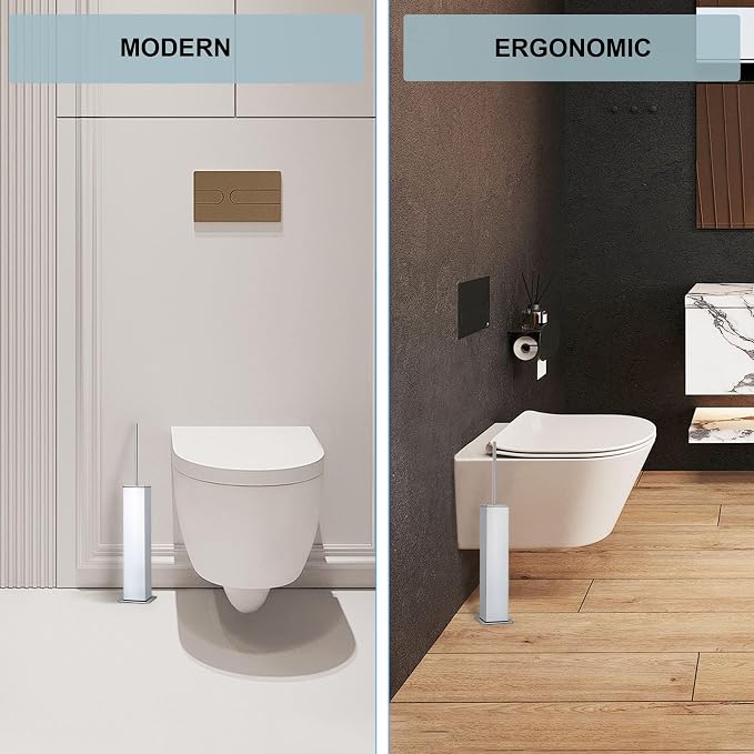 Chrome Toilet Brush and Holder, Toilet Bowl Brush - Image 4
