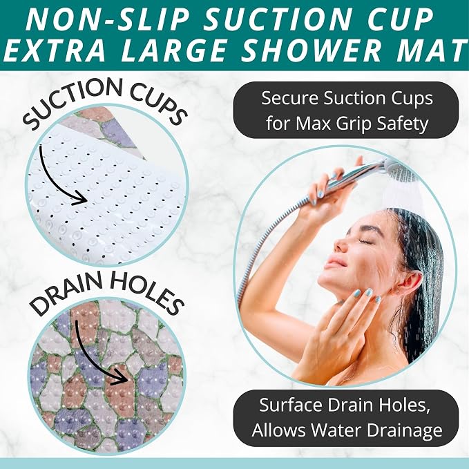 ENKOSI Extra Large Square Non Slip Shower Mat - Image 2