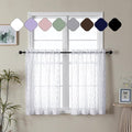 Aiyufeng White Sheer Curtains Tiers 36 Inch Length 2 Panels Set, Airy by Aiyufeng