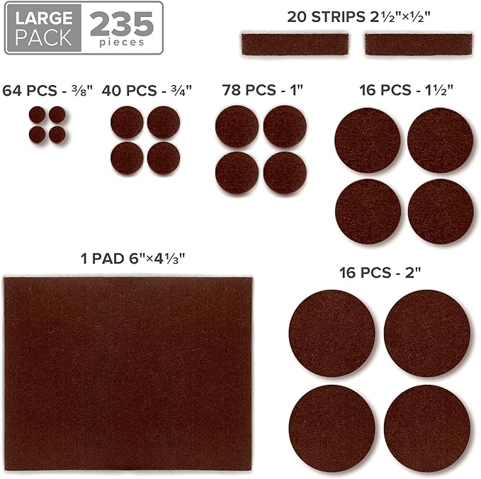 Felt Furniture Pads X-PROTECTOR 235 PCS Premium Furniture Pads - Image 5