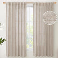 YoungsTex Beige Linen Semi Sheer Curtains 63 Inch Length by YoungsTex
