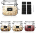 Glass Food Storage Jars with Airtight Lids 17 oz Round 4 Pack Kitchen Storage by ButterMelt