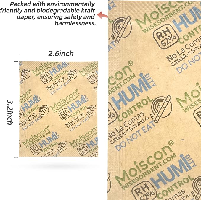 90 Pack 62% RH 8 Gram Two-Way Humidity Control Packs - Image 3