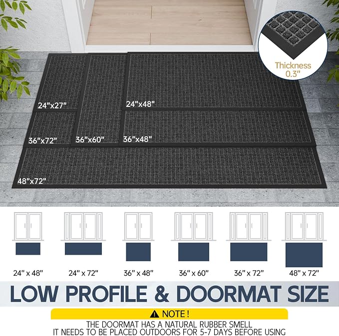 Indoor Outdoor Front Door Mats, Garage Entrance, Stain and Fade Resistant - Image 2