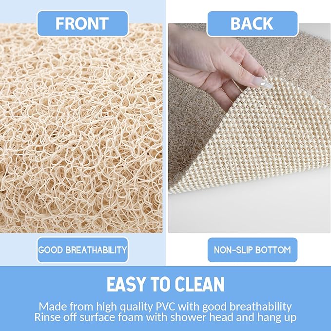 Non Slip Bathtub Mat, Foot Scrubber Anti Slip Fast Drying Shower Mat - Image 4