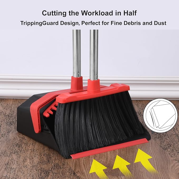 Upgrade Broom with Dustpan Combo Set, Broom and Dustpan Set with 51'' Long - Image 6