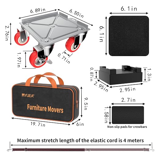 MYUEA【Upgrade Large】 Furniture Dolly, Furniture Movers - Image 6