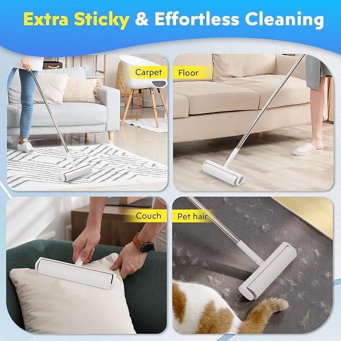 9.49'' Large Lint Rollers for Carpet and Floor, Extra Sticky Giant Rollers - Image 6