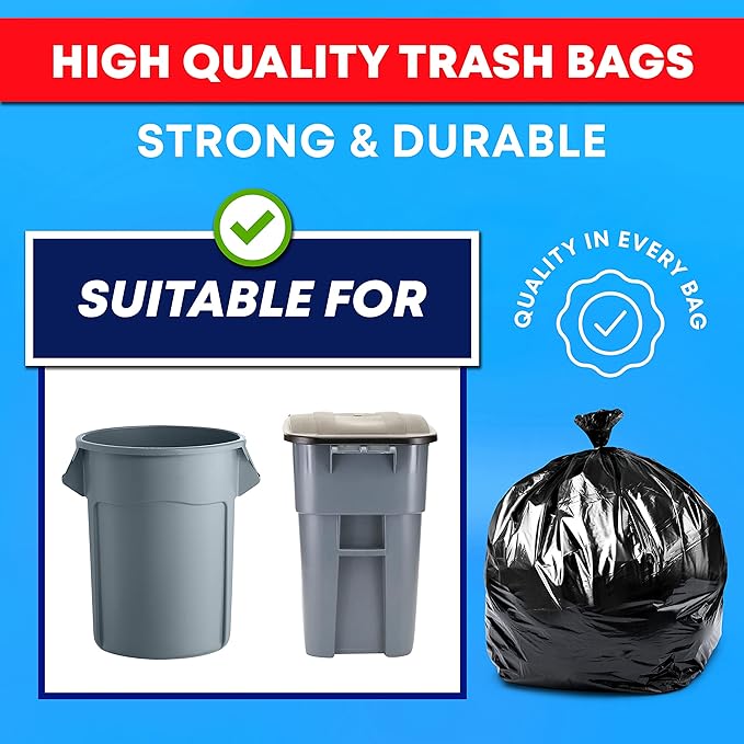 Tasker 65 Gallon Trash Bags Heavy Duty | 50 Count - Image 2