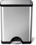 simplehuman 50 Liter / 13.0 Gallon Rectangular Kitchen Step Trash Can, Brushed by Simplehuman