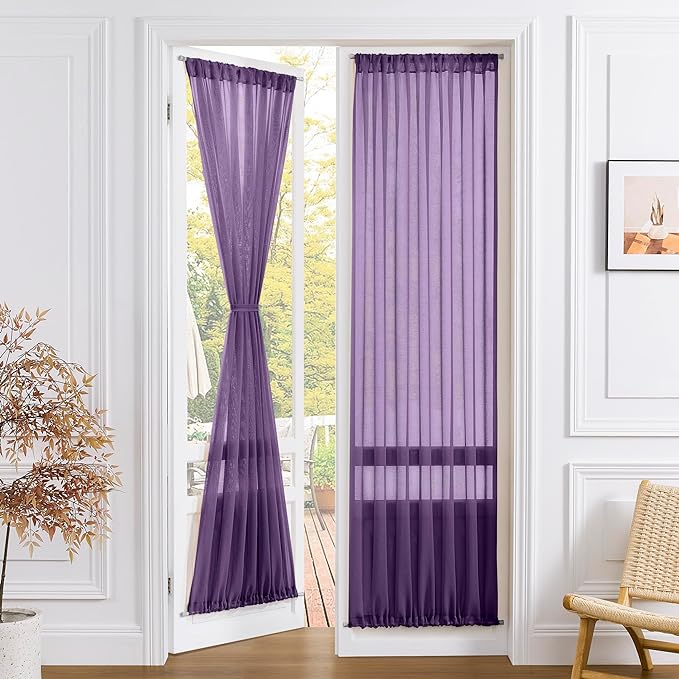 Tollpiz Sheer Curtains Closet Linen Textured Curtain Sheers Doorway Light by Tollpiz