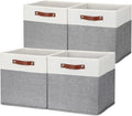 HNZIGE Foldable Storage Bins 13x13 Storage Cubes Set of 4 Fabric Linen Storage by HNZIGE