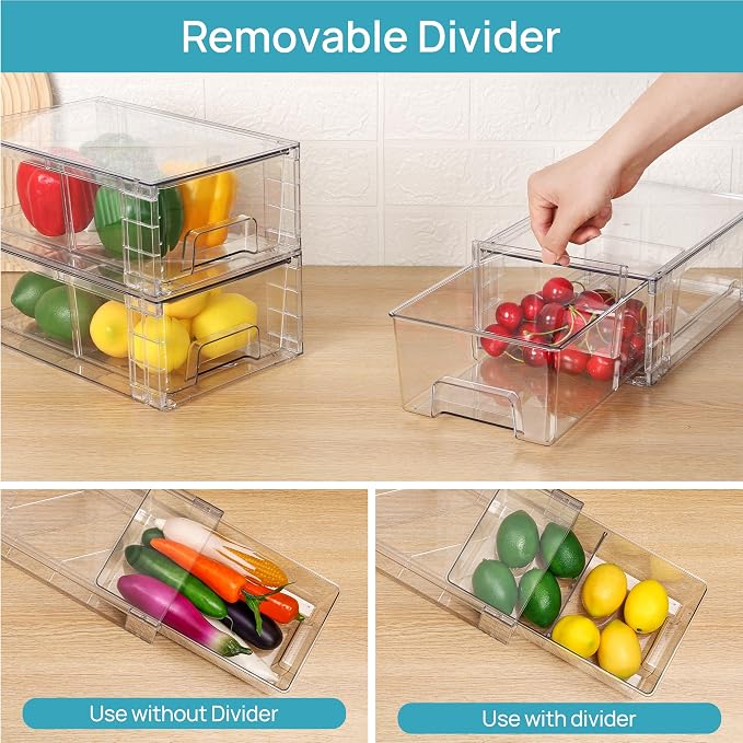 Vtopmart 2 Pack Stackable Storage Drawers, Easily Assemble Containers - Image 5