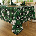 Green Gingham Shamrock Plaid Tablecloth by Essifunia