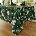 Green Waterproof Plaid St.Patrick Tablecloth Fabric by Essifunia