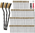 80 Pcs Mini Wire Brush Brass Brush Set, Curved Handle Masonry Brush Wire Brush by Unknown