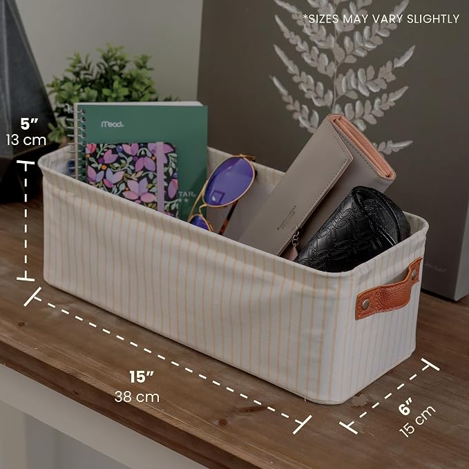OrganiHaus Narrow Storage Bins 15x06in, Small Closet Bins - Image 5