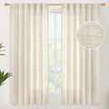 YoungsTex Boho Linen Curtains 63 Inch Length 2 Panels by YoungsTex