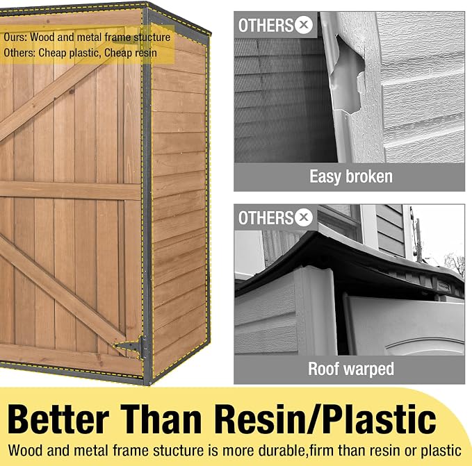 Aivituvin Outdoor Storage Cabinet Trash Can Storage Shed Upgraded - Image 3
