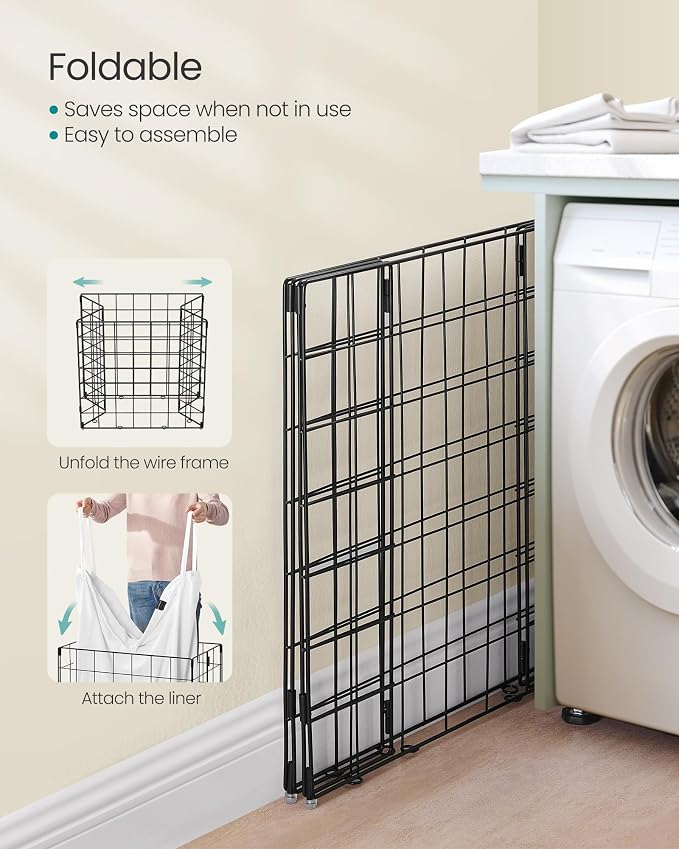 SONGMICS Laundry Hamper, 34.3 Gal. Laundry Basket, Collapsible Clothes Hamper - Image 6