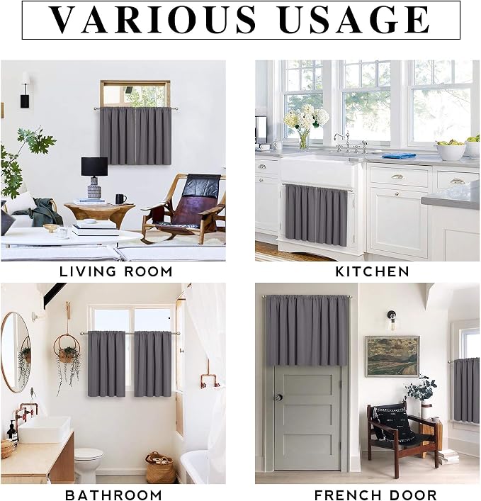 RYB HOME Blackout Tier Curtains - Image 7