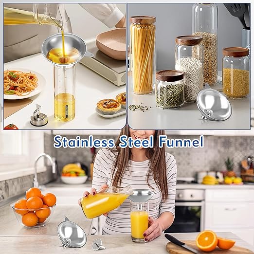 Stainless Steel Funnel with 30 Mesh Filter Food Grade Metal Funnel - Image 5