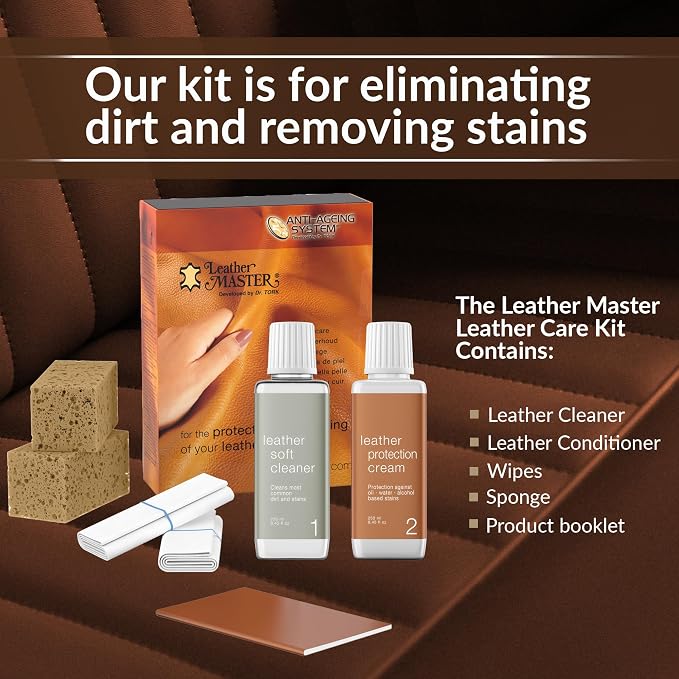 Leather Master Leather Care Kit | Leather Cleaner and Conditioner Kit | Cleans - Image 2