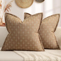 ZWJD Throw Pillow Covers 16x16 Set of 2 Soft Polyester Textured Pillow Covers by ZWJD