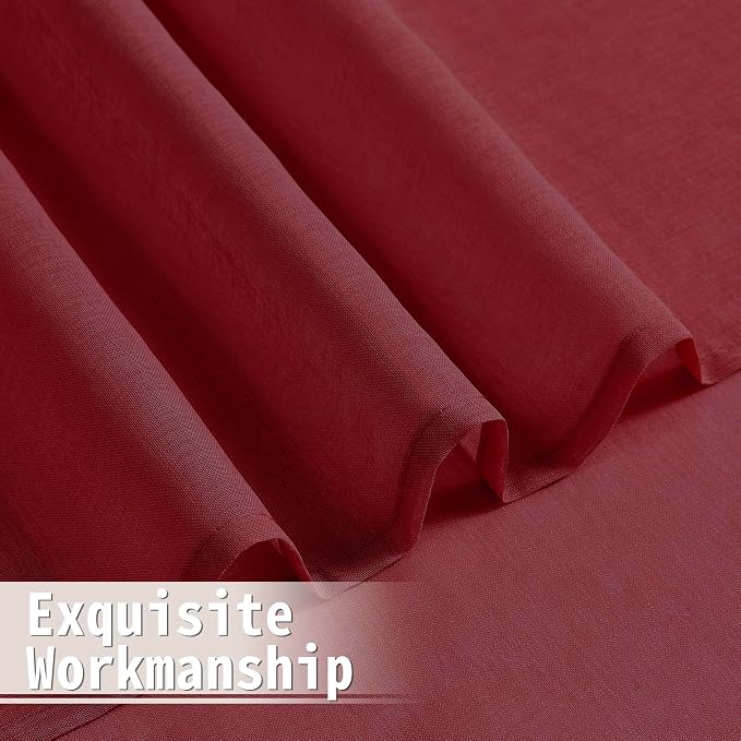 Tollpiz Sheer Door Curtains Closet Linen Textured Curtains Sheer Doorway Light - Image 8