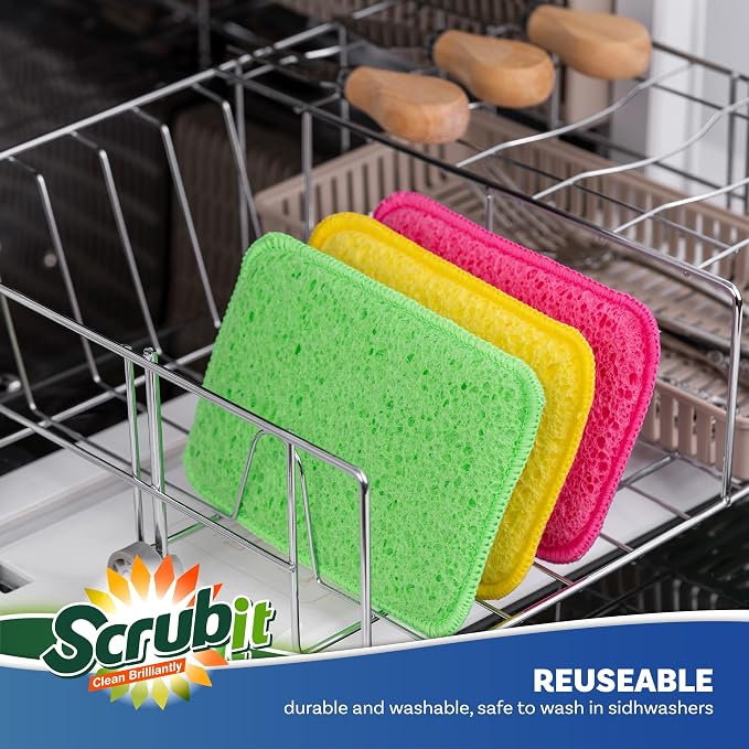 Scrub and Wipe Cleaning Pads – SCRUBIT Dual Sided Scouring Pad and Sponge - Image 2