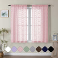 Aiyufeng Pink Sheer Curtains 2 Panels 54 Inch Length, Soft Lightweight Clip by Aiyufeng