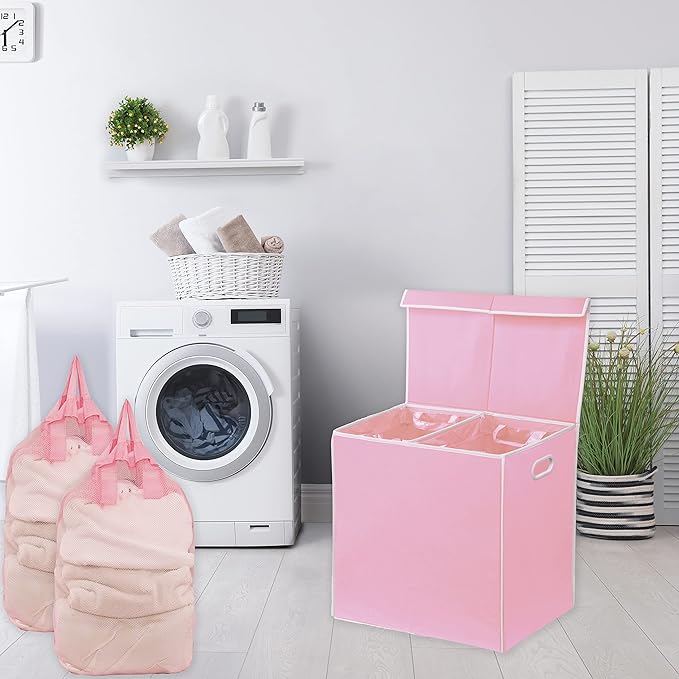 Simple Houseware Double Laundry Hamper - Image 2