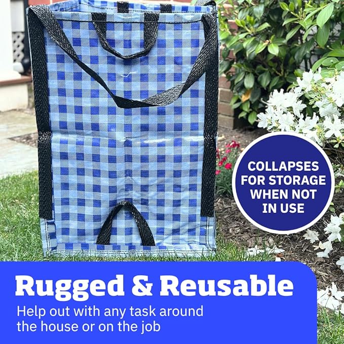 DURASACK Heavy Duty Home and Yard Bags 48-Gallon Reusable Self-Standing Lawn - Image 5