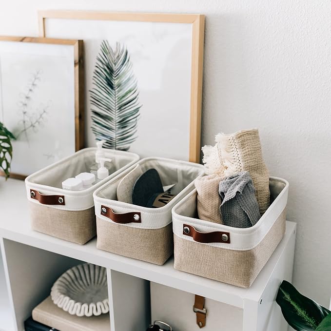 OrganiHaus Small Fabric Storage Baskets - Image 4