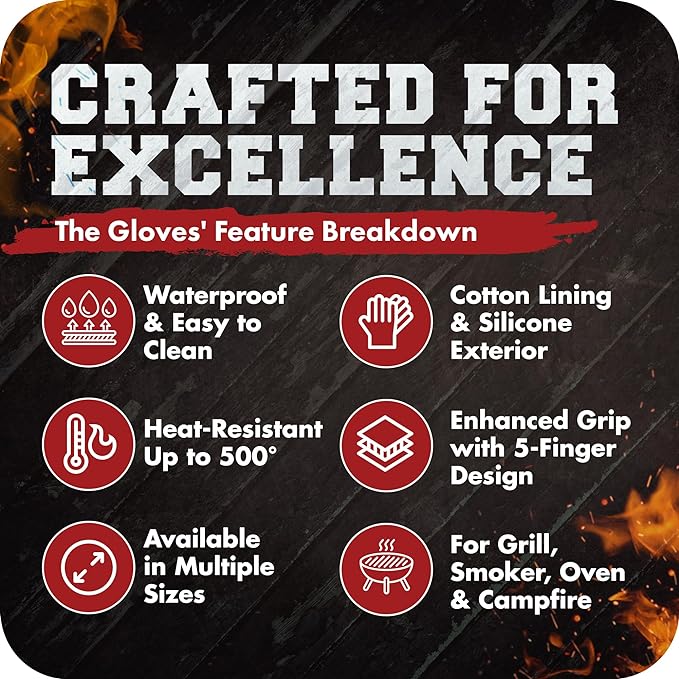 KITCHEN PERFECTION XL Silicone Smoker Oven Gloves-Extreme HeatResistant - Image 8