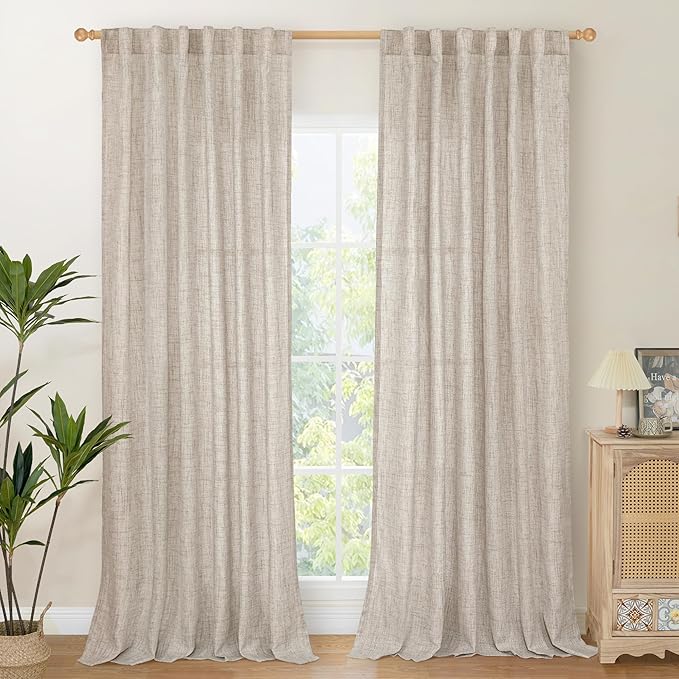 YoungsTex 84 Inch Length Linen Curtains by YoungsTex