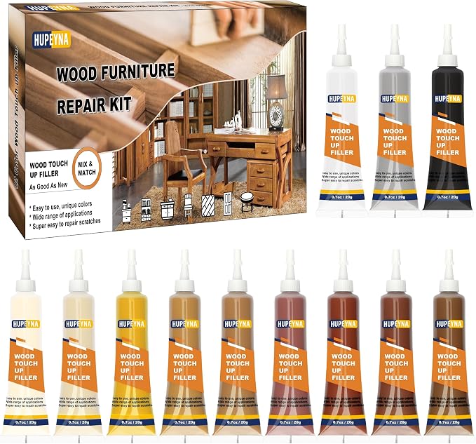 Wood Furniture Repair Kit, 12 Colors Wood Repair Kit, Wood Touch up Fillers by HUPEYNA
